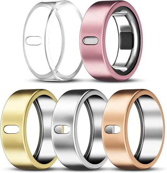 5 Pack Cover Compatible with Oura Ring Gen 4/Oura Ring Gen 3 Horizon/Heritage, Surport Charging with Cover on, Anti-Scratch TPU Protector for Oura Rings Accessories Women Men (Size 7)