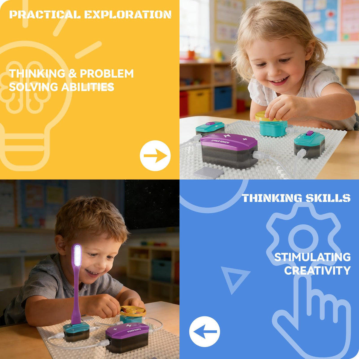 POPDOLL Science Kits for Kids, Electronics Exploration Kit for Kids, 450+ Projects, 45 Parts Circuit Kit, Educational STEM Toys Christmas Birthday Gift for Kids Boys Girls Ages 5 6 7 8 9 10 11 12