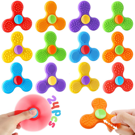 24 Pack Sensory Fidget Toys for Kids in Bulk, Mini Fidget Spinners for Adults with Autism ADHD, Quiet Classroom Prize Autism Toys Stress Relief Fidgets Desk Office Toys