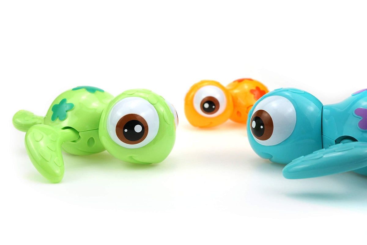 DUCKBOXX XX Wind-up Swimming Sea Turtles Bath Toy, No Battery Mold-Free Anti-Rust Interactive Montessori Toy for Kids 18M+ (3pcs)
