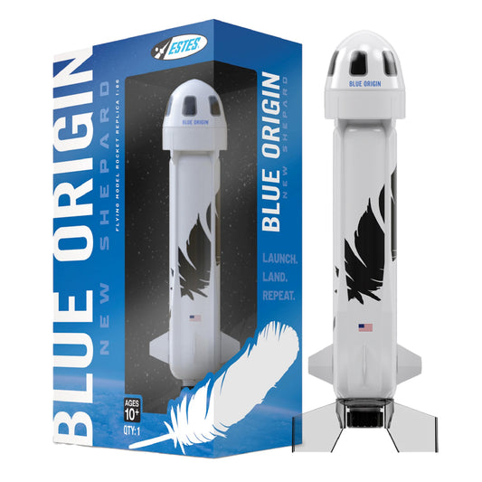 Estes 2198 Blue Origin New Shepard Rocket-Building Kit, Beginner Flying-Rocket-Model Kit for Ages 10+