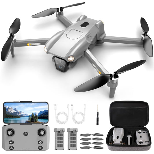 Dwi Dowellin GPS Drone with Camera for Adults,2K HD RC Plegable Drones with Auto Return,Follow Me and Lightweight,2 PCS Batteries for Long Flight Time,Easy Fly Quadcopter for Kids & Beginners