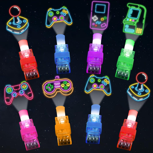 36Pcs Video Game Party Favors Game LED Finger Lights Glow in the Dark Light Up Finger Lights Toys Bulk for Games Birthday Decorations Supplies Kids' Goodie Bags Back to School Party Classroom Prizes