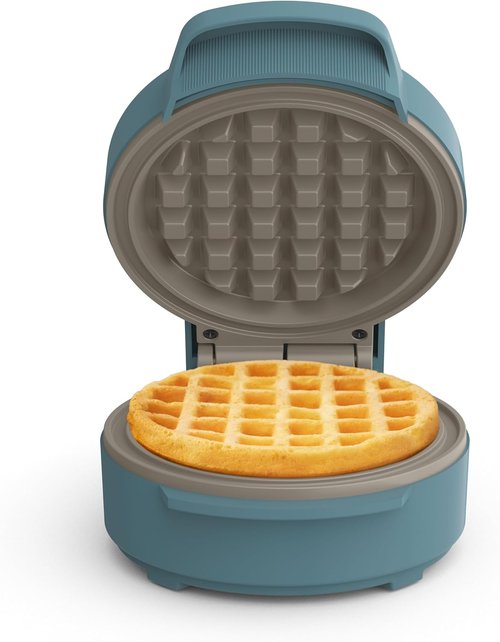 Bella Snack-N-Store Mini Waffle Maker - EverGood™ Ceramic Nonstick, Cool Touch Handles, 350 Watt, Surf Color