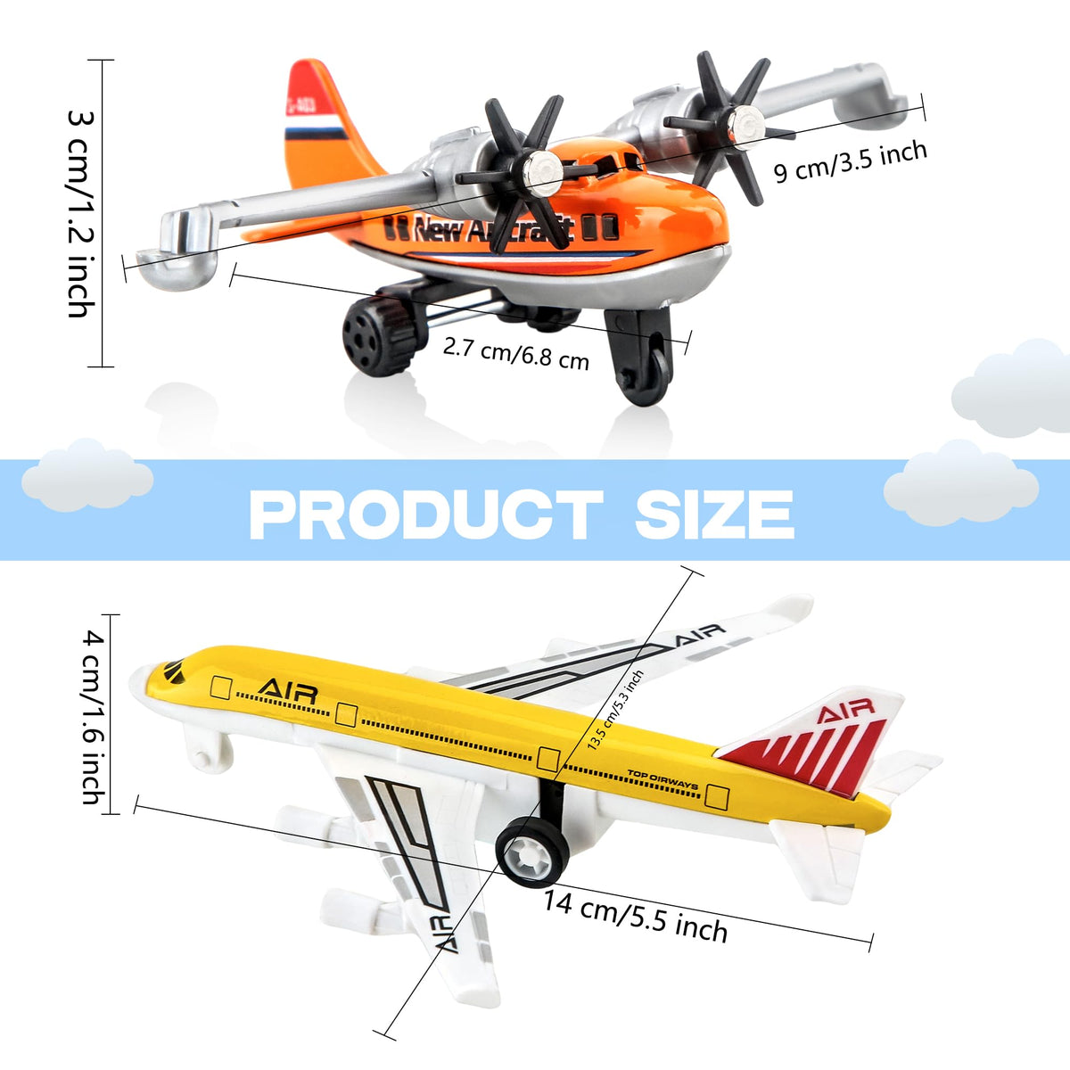 10 Pack Toy Airplanes Diecast Pull Back Airplane Toys Alloy Planes Model for Kids Birthday Children's Day Gifts Classroom Rewards Airforce Party Favors