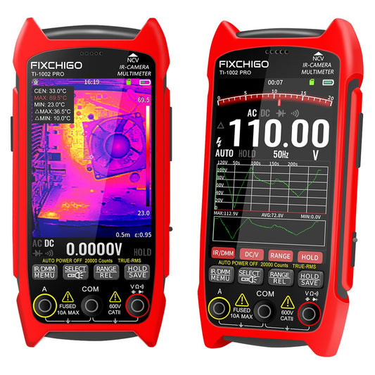 2 in 1 Thermal Imaging with 20000 Counts Multimeter Function Infrared Camera Pixels ISR256x192 Image Resolution 427x320 3.5 inch LCD -20℃ to 550℃ Temperature Range 15 Color Modes