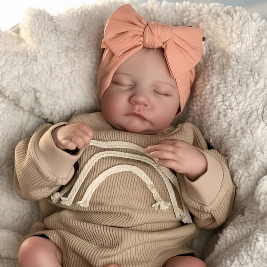 YuDill 17 Inch Realistic Baby Doll for Girls Age 3+ – Full Vinyl Washable Body, Soft Touch, Closed Eyes – Lifelike Toy Gift for Kids’ Pretend Play & Bathtime Fun