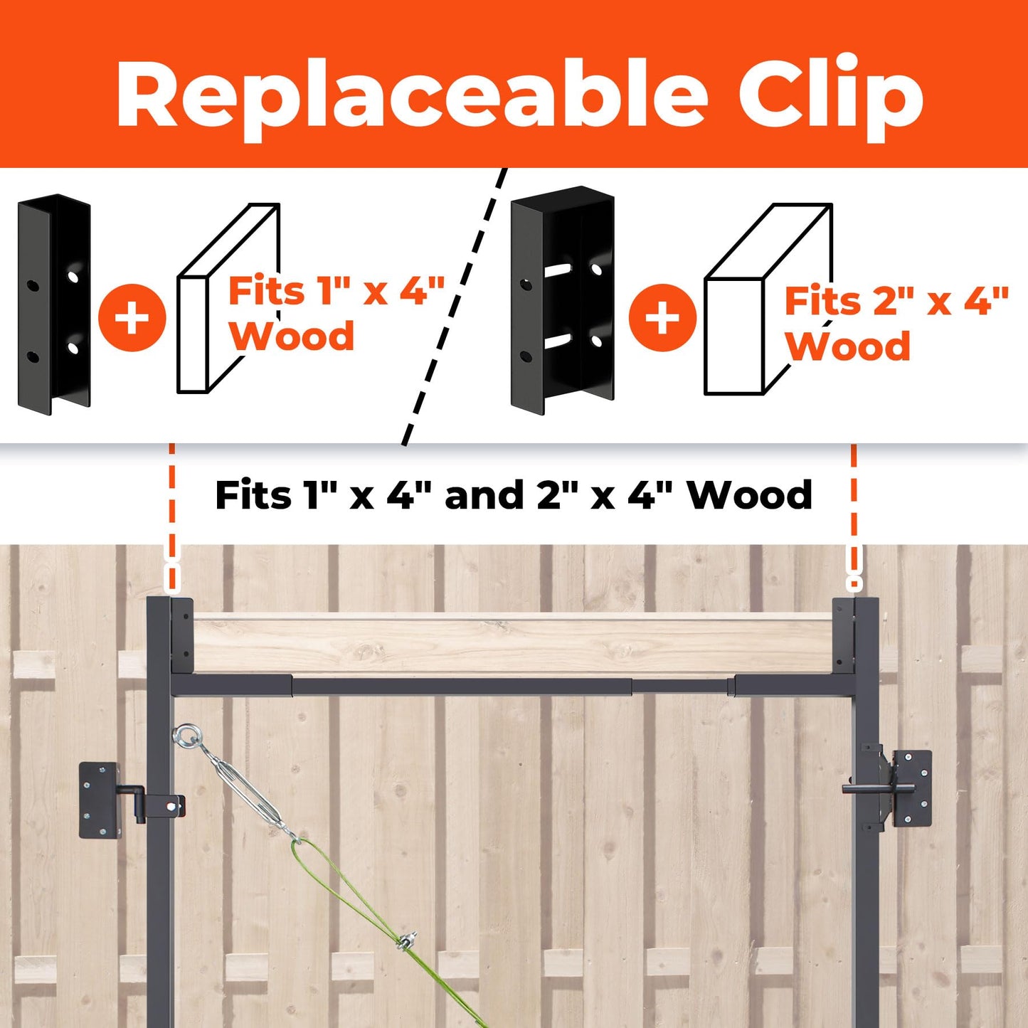 Steel Frame DIY Gate Building Kit,Fence Gate Kit Suit for 36-60" Wide Openings Up from 5 to 6 Feet High Fence, Fits 1" x 4" & 2" x 4" Wood