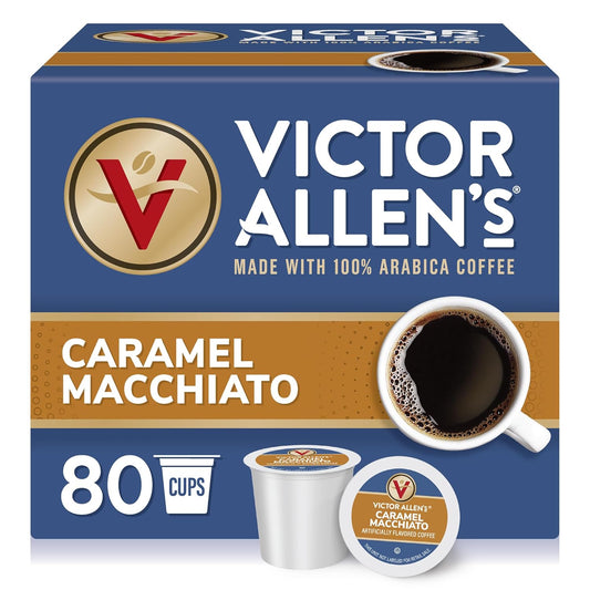 Victor Allen's Coffee Caramel Macchiato Pods - 80 Count Medium Roast for Keurig K-Cup Brewers