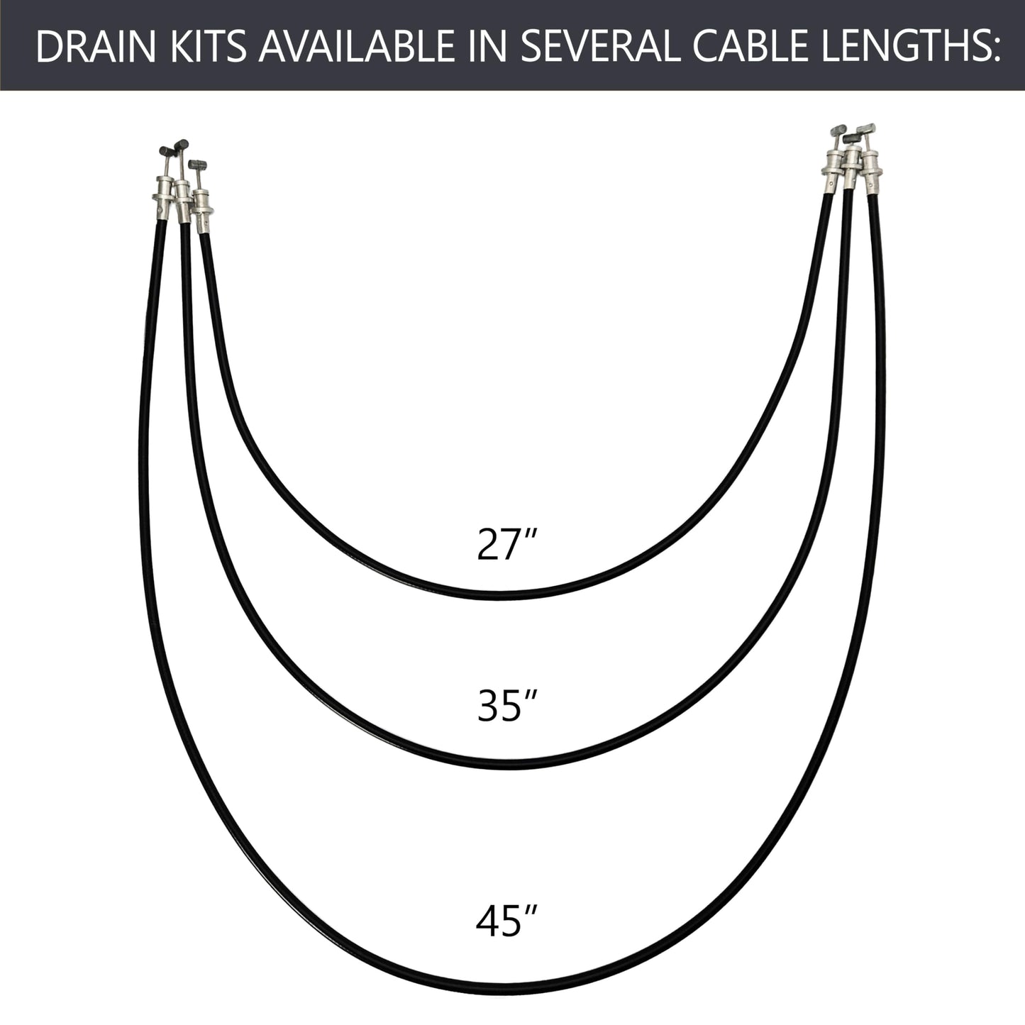 Westbrass A50P27TLERE-05 27" Cable Drive Bath Drain Trim Kit with Rotary Overflow Cover Knob, Pop-Up Stopper and Poly Tubular Pipes & Fittings, Polished Nickel