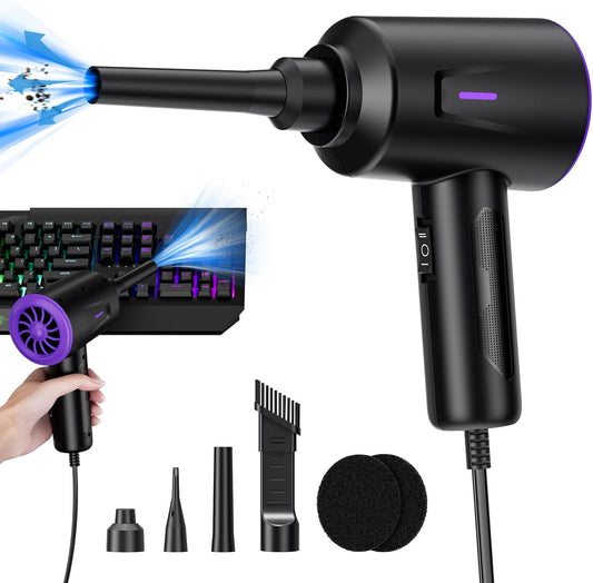 5.74 oz Electric Air Duster - Air Blower - Multi-Use Compressed Air Duster for Keyboard- Computer and PC - Powerful