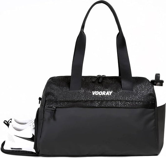 Vooray 25L Trainer Duffel Bag ??Lightweight Travel Duffel for Women and Men with Shoe Pocket, Workout Bag, Weekender for Overnight, Football, Traveling, or Hospital Use