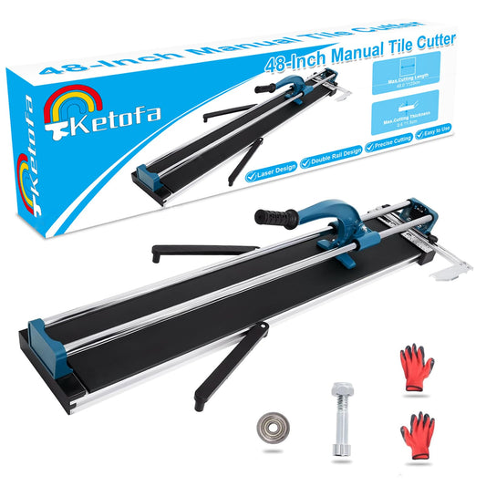 48-Inch Manual Tile Cutter, Laser Guided Precision, Tungsten Carbide Cutting Wheel, Ideal for Porcelain and Ceramic Tiles, Durable All-Steel Construction, Tile Cutting Machine