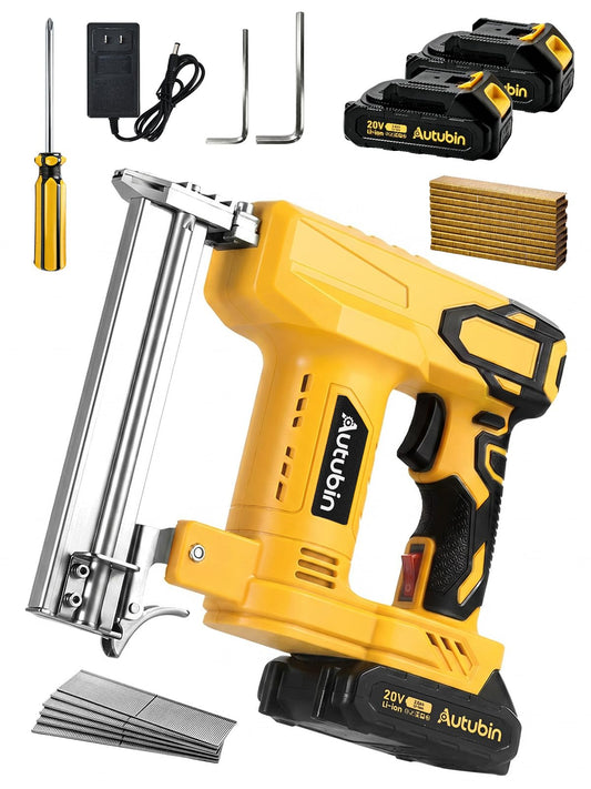 18GA Cordless Brad Nailer Compatible with Makita 18V LXT-Style Batteries, 2-in-1 Electric Nail Gun and Staple Gun Kit with 2 x 2.0Ah Batteries for Woodworking, Furniture Repair & Upholstery