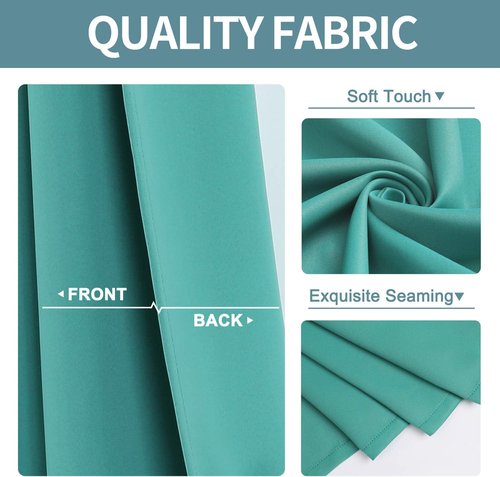 ChrisDowa Room Darkening Curtains - Thermal Insulated Blackout Panels Set | Teal, 52 x 120 Inches