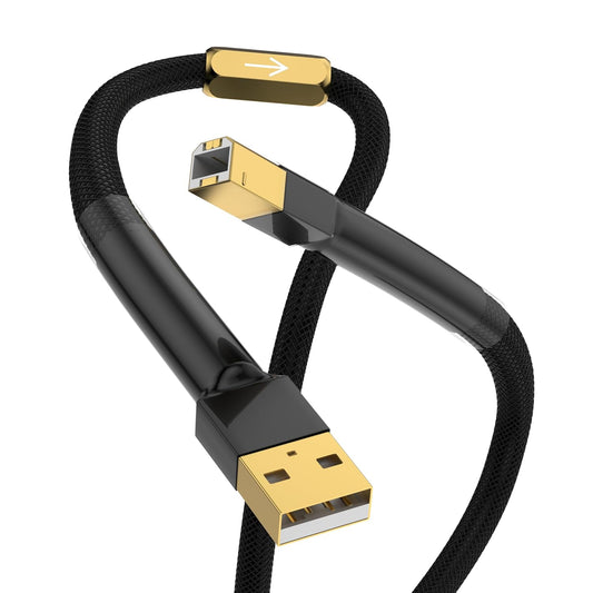 2.0 6.6FT/2M Viborg HiFi USB Cable Type A to Type B (Male - Male) Printer Scanner Data Sync Cable Digital Audio Cord