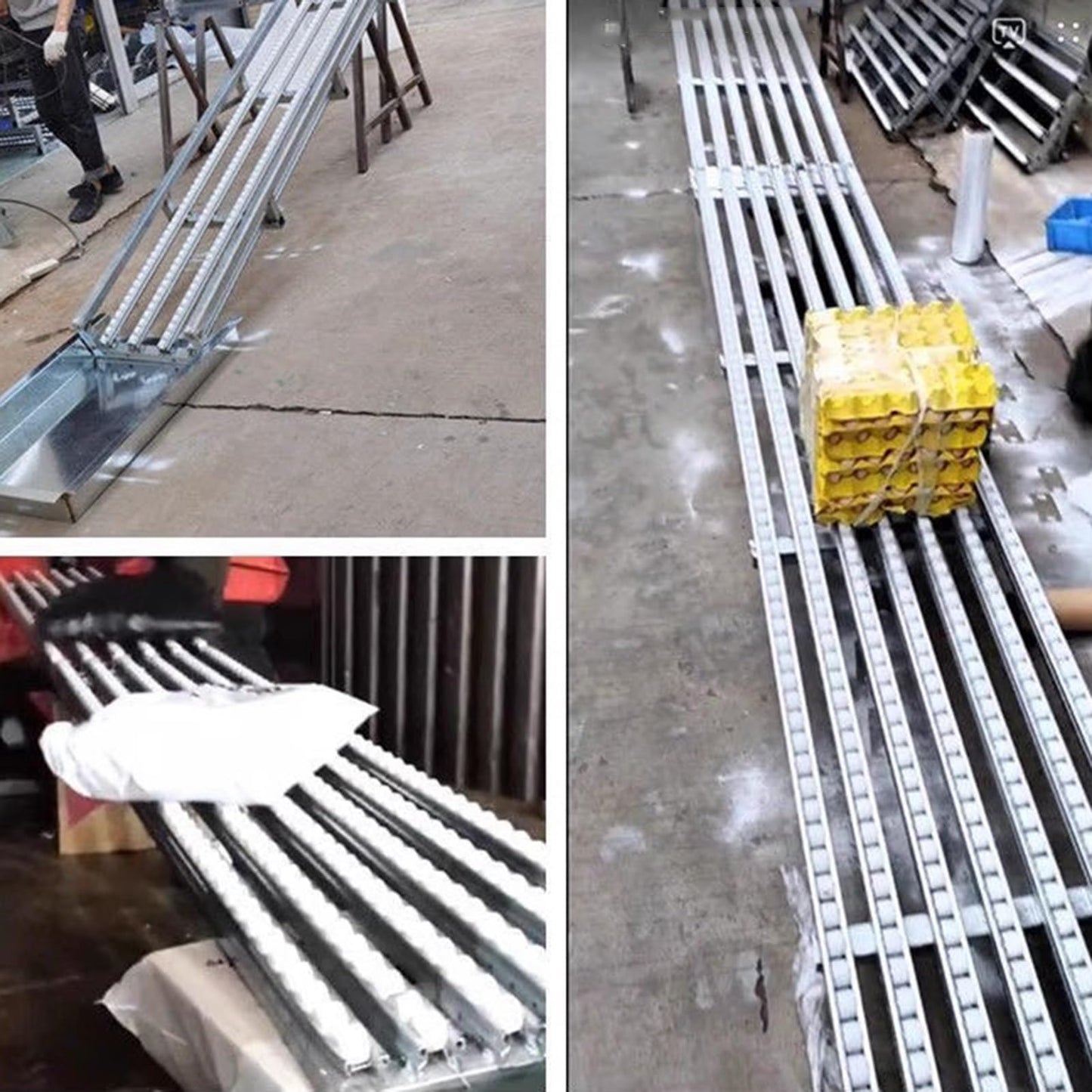 GZHENMZ Roller Stand Light-Duty Gravitys Conveyor, Splicable Roller Conveyor Slides, Portable ABS Plastic Roller, Transport Box Line Unloading Pulley(Silver-(W) 30cm,(L) 300cm)