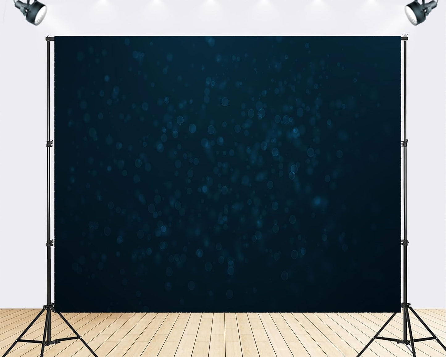 TryKid 5x5ft Dark Blue Bokeh Backdrop Deep Teal Sparkling Dots Mysterious Underwater Photography Background Ocean