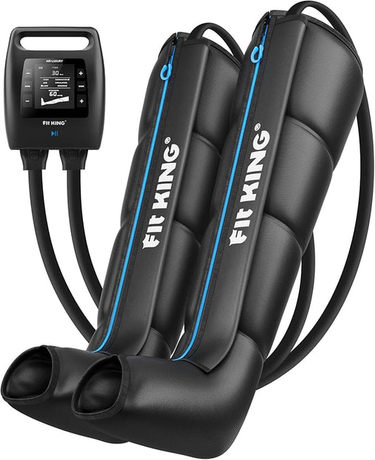 FIT KING Air Compression Recovery System, Cordless Full Leg Massager with Dynamic Pressure, Reduces Muscle Pain and Improves Circulation, Fast Recovery for Athletes (Large)