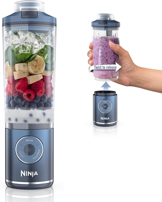 Ninja Blast Max Portable Blender - Cordless 22 oz Personal Smoothie Maker | Ice Crush & Dishwasher Safe, Navy