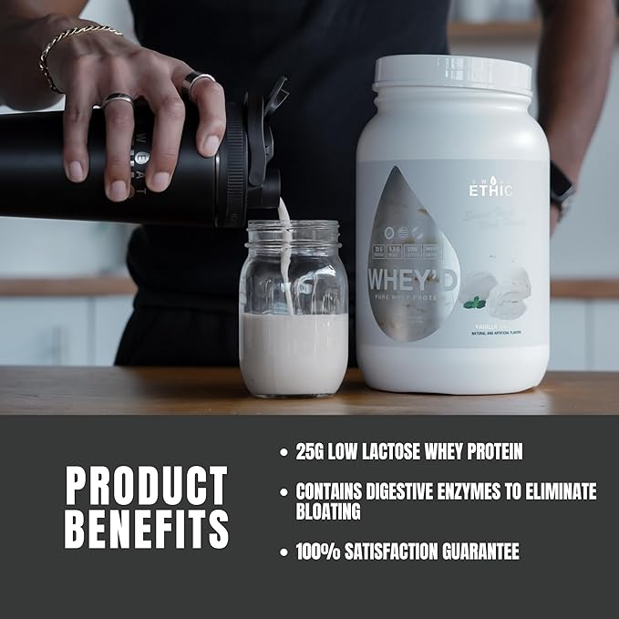Whey'd Protein Powder, 25G Whey Protein Blend with Concentrate, Isolate & Hydrolysate, Low Lactose & Digestive Enzymes for Easy Mixing, Peanut Butter Chocolate Flavor, 25 Servings