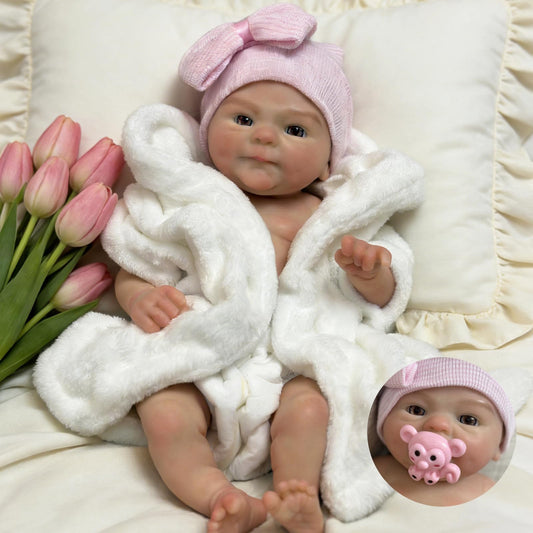 Ceuryee 13 Inch Silicone Baby Doll Full Body Girl Real Life with Clothes and Bottles for Kids