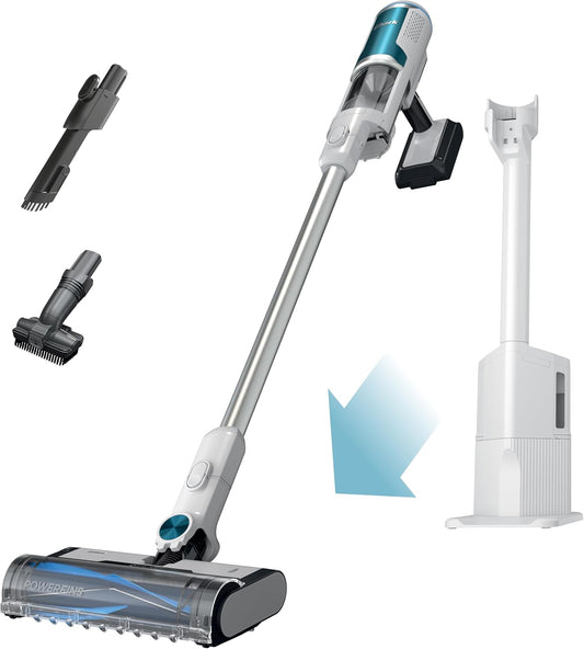 Shark Clean & Empty Cordless Stick Vacuum - Lightweight, HEPA Filter, Auto-Empty System | Ideal for Pet Hair & Carpets, White, BU3521