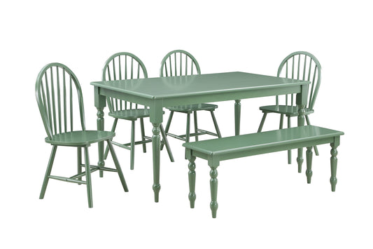 Boraam Carolina 6-Piece Dining Set - Equestrian Green
