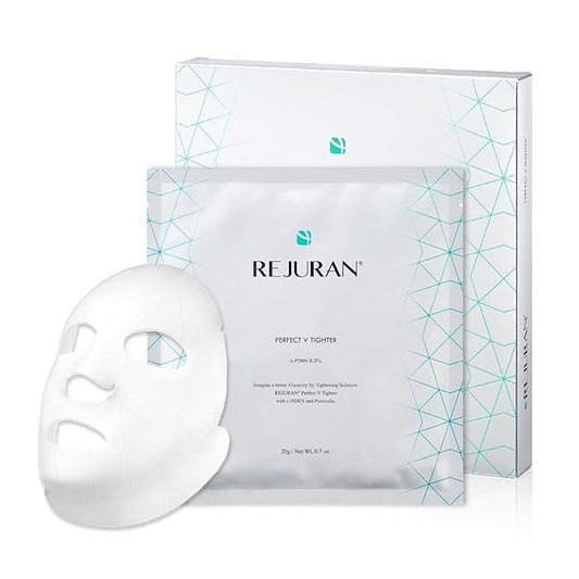 REJURAN® Perfect V Tighter Dual-Sheet Lifting Sheet Mask, c-PDRN® (4ea) ??Face & Jawline Lifting and Firming Original PDRN & Purecolla, Deep Moisturizing, Skin Tightening Anti-Aging Korean Skin Care