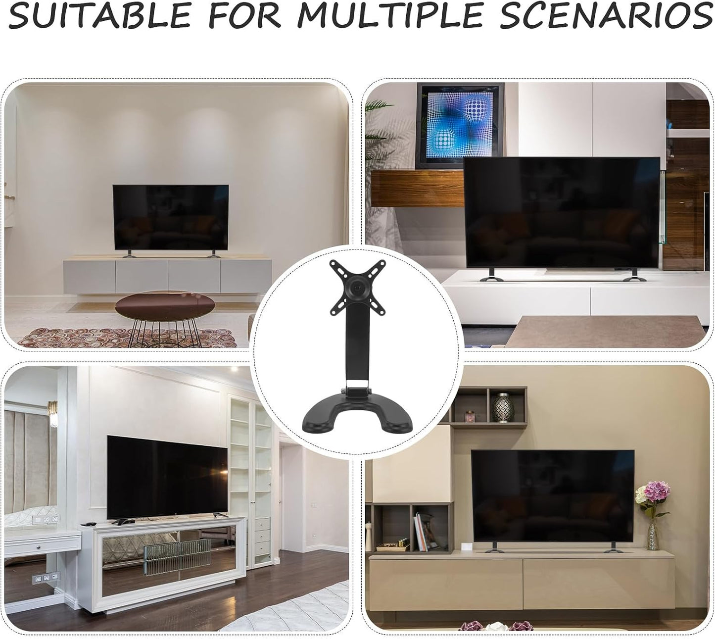 HAKIDZEL 14-27 Inch Universal Tv Stand Base Plastic Desktop Tv Holder Replacement Rack for LCD LED Flat Screen
