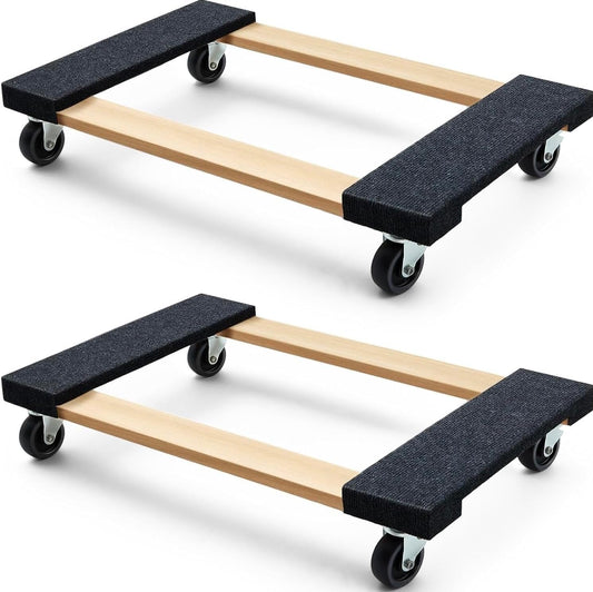 Simpli-Magic Furniture Moving Dolly - Heavy-Duty 30" x 18" with 1,320 lbs Capacity | 4 Swivel Wheels, 2 Pack
