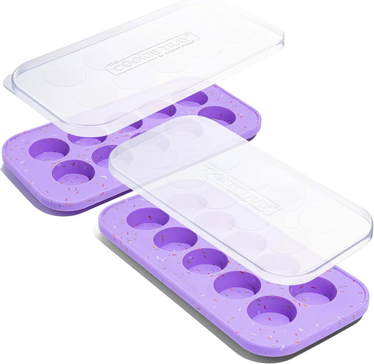 Souper Cubes Silicone Freezer Tray - Ideal for Freezing Cookie Dough, Chocolates & More - Lavender With Sprinkles - 2-Pack