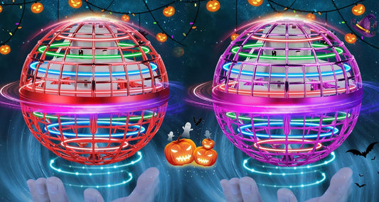 Flying Orb Ball Toys, Hand Controlled Flying Orb Magic Ball, RGB Led Lights Spinner, Drone Cool Toys Gift for 6 7 8 9 10 11 12+ Years Old Boy Girls Birthday 2-Pack