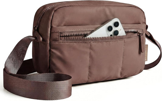 2 1 BAGSMART in Puffy Camera Sling Bag Small Camera Shoulder Bag DSLR/SLR/Mirrorless Crossbody Photography Camera Case