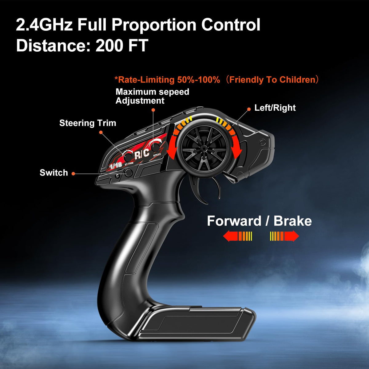 X-TMAGA 1:18 All Terrain RC Car for Adults & Boys (HS18-05), 4WD Off-Road RC Truck High Speed Fast 40+ KPH, 4X4 Waterproof Remote Control Car with 2 Rechargeable Batteries