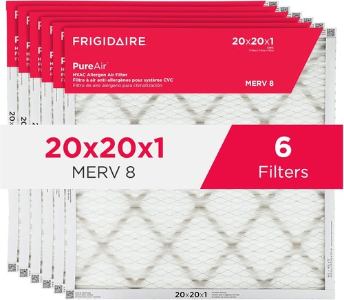Frigidaire PureAir® MERV 8 Allergen Electrostatic Pleated AC Furnace Filters - 20x20x1, 6 Pack