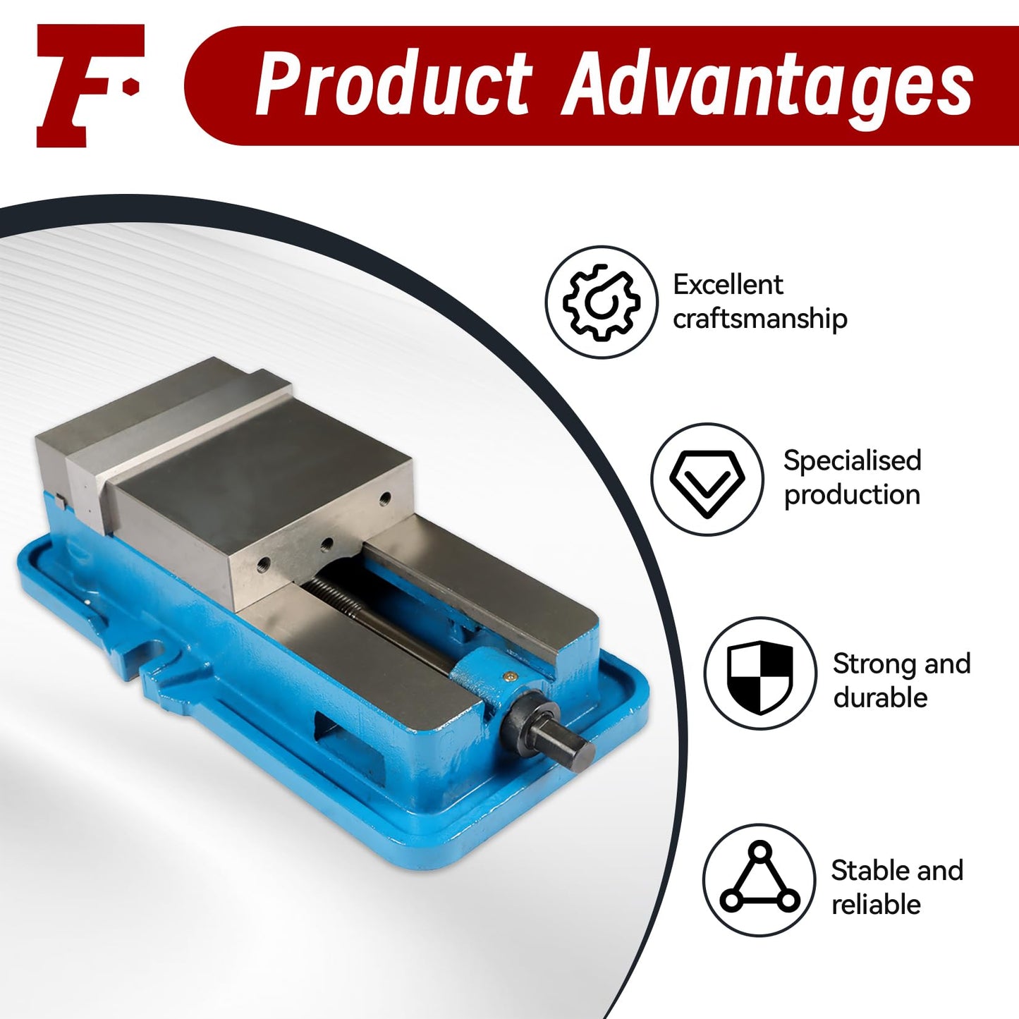 findmall Accuracy Mill Vise Without Base 6 X 5-1/2" for Milling Shaping and Drilling Machines