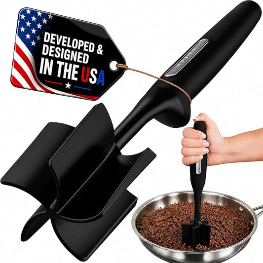 Zulay Kitchen Ground Meat Chopper Tool – 5-Blade Nylon Meat Chopper for Ground Beef, Non-Toxic Food Safe Meat Masher & Breaker, Heat Resistant to 180°C, Dishwasher Safe – Black