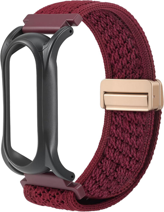 18mm Adjustable Smartwatch Soft Woven Nyon Wristband + Protective Case Base fits for PLAUD AI NotePin Recorder,Upgraded