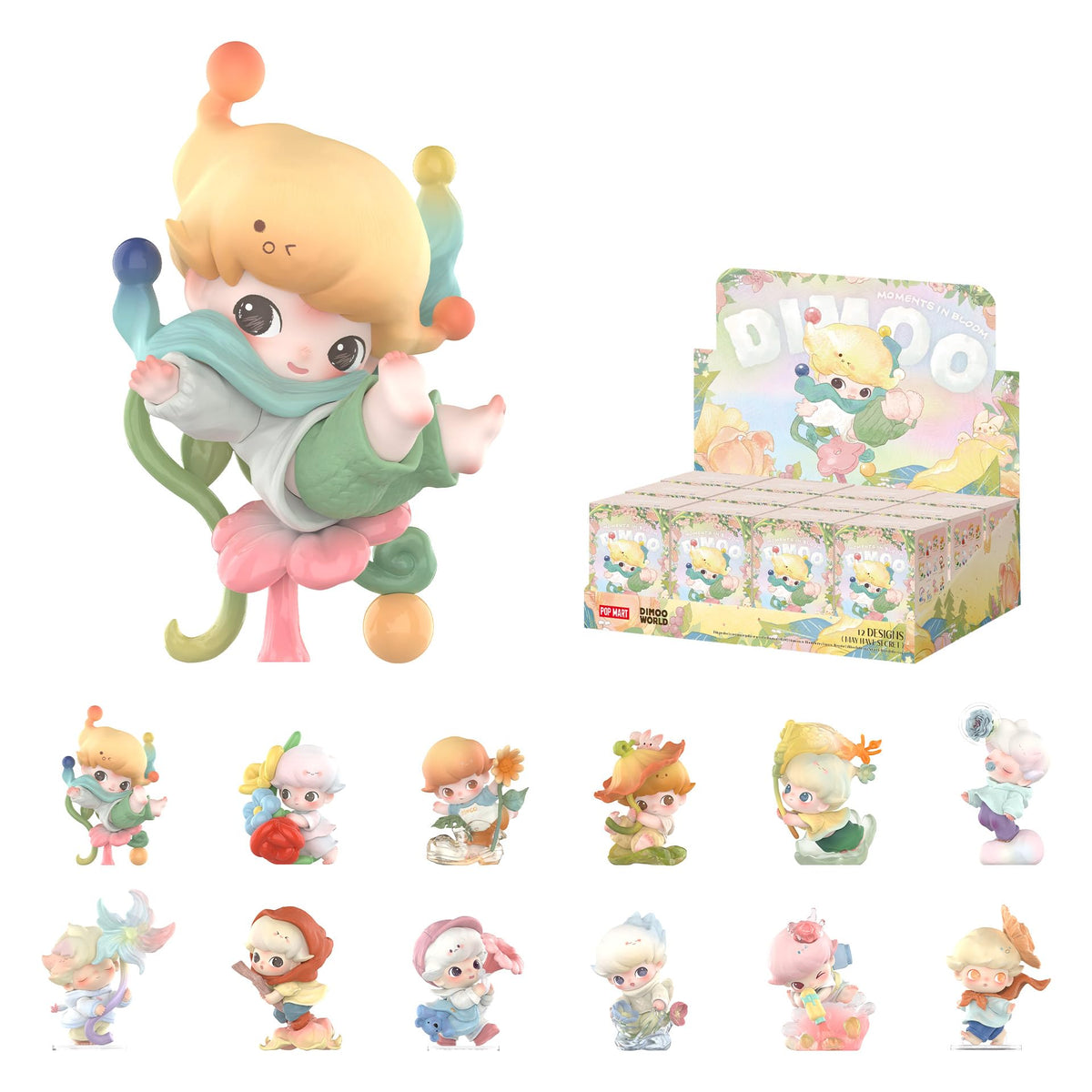POP MART DIMOO Moments in Bloom Series Blind Box Figures, Collectible Action Figure Toys for Kids Adults Holiday Birthday Gift, Whole Set