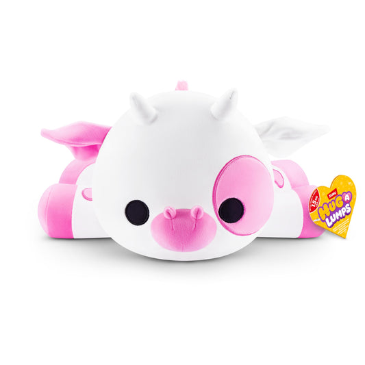 Hug-A-Lumps Cow Clover by ZURU, Medium, 3.3 lbs, Cuddly Squishy Weighted Plush, Sleeping Pillow Plush, Stuffed Animal (Cow)
