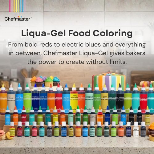 Chefmaster Neon Purple Liqua-Gel® Food Coloring - Vibrant, Fade-Resistant Dye for Icing & Fondant | 2.3 oz