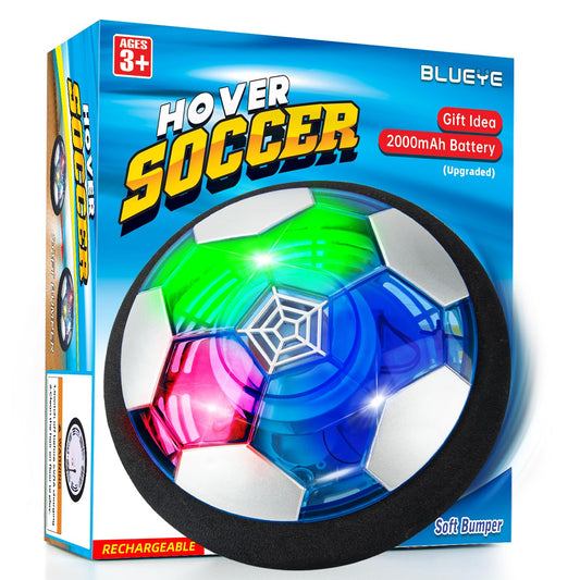 BLUEYE 2Packs Rechargeable Hover Soccer Ball- Kids Toys - Indoor Toddler Game -Birthday for Boy Age 3,4,5,6,7,8,9 Years Old - Easter Basket Essential- Stocking Stuffers - Yankee Swap