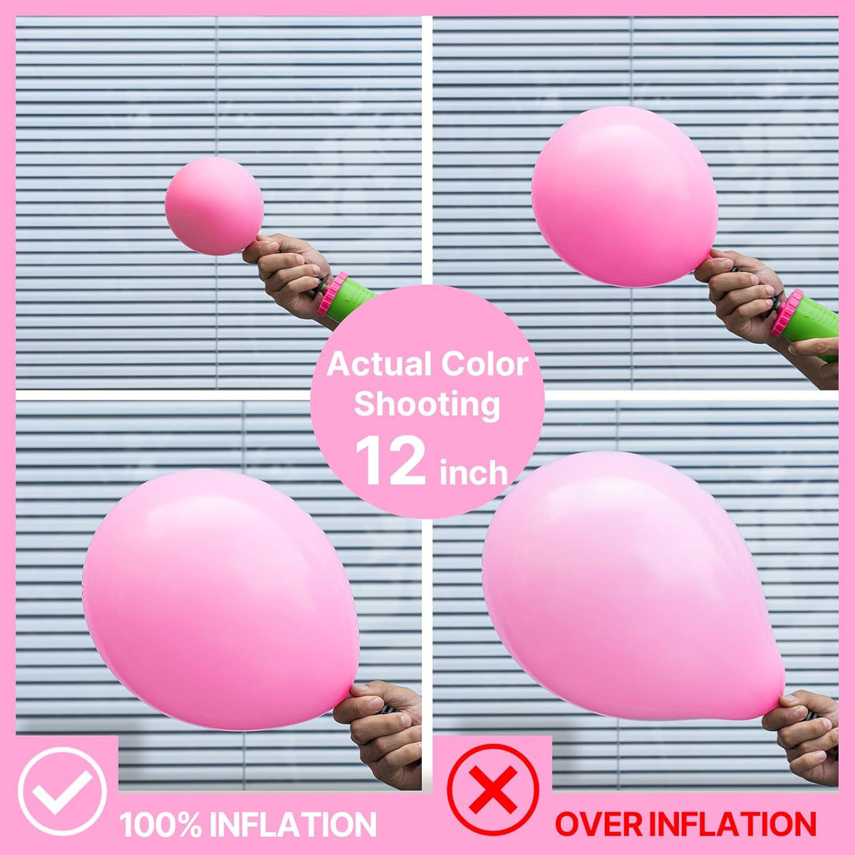 PartyWoo Pink Balloon Arch Kit - 127pcs Matte Pink Balloons in Various Sizes for Baby Showers & Parties