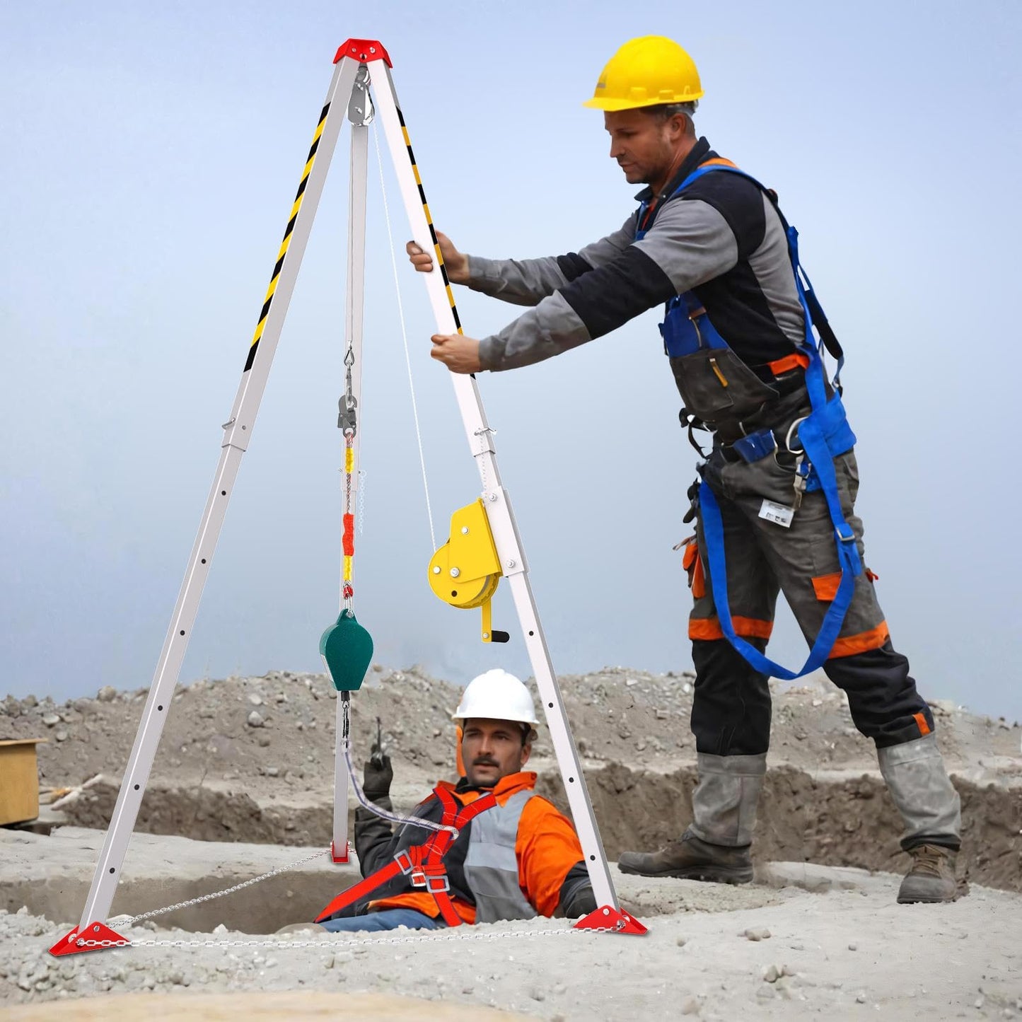 Traditional Confined Space Tripod, 1800lbs Confined Space Tripod Kit, Confined Rescue Tripod for Traditional