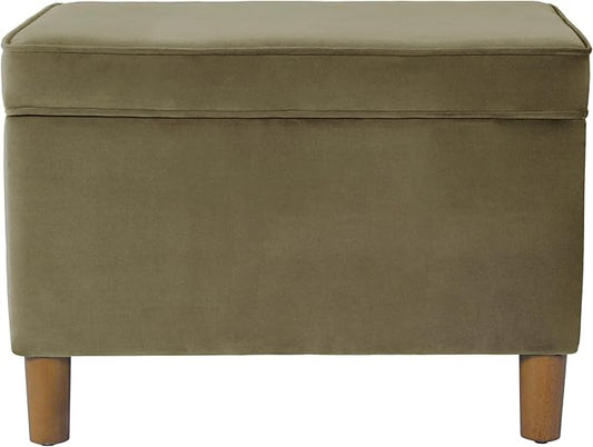 Spatial Order Home Decor | Dinah Collection Modern Storage Ottoman | Ottoman with Storage for Living Room & Bedroom(Light Sage Green Velvet)