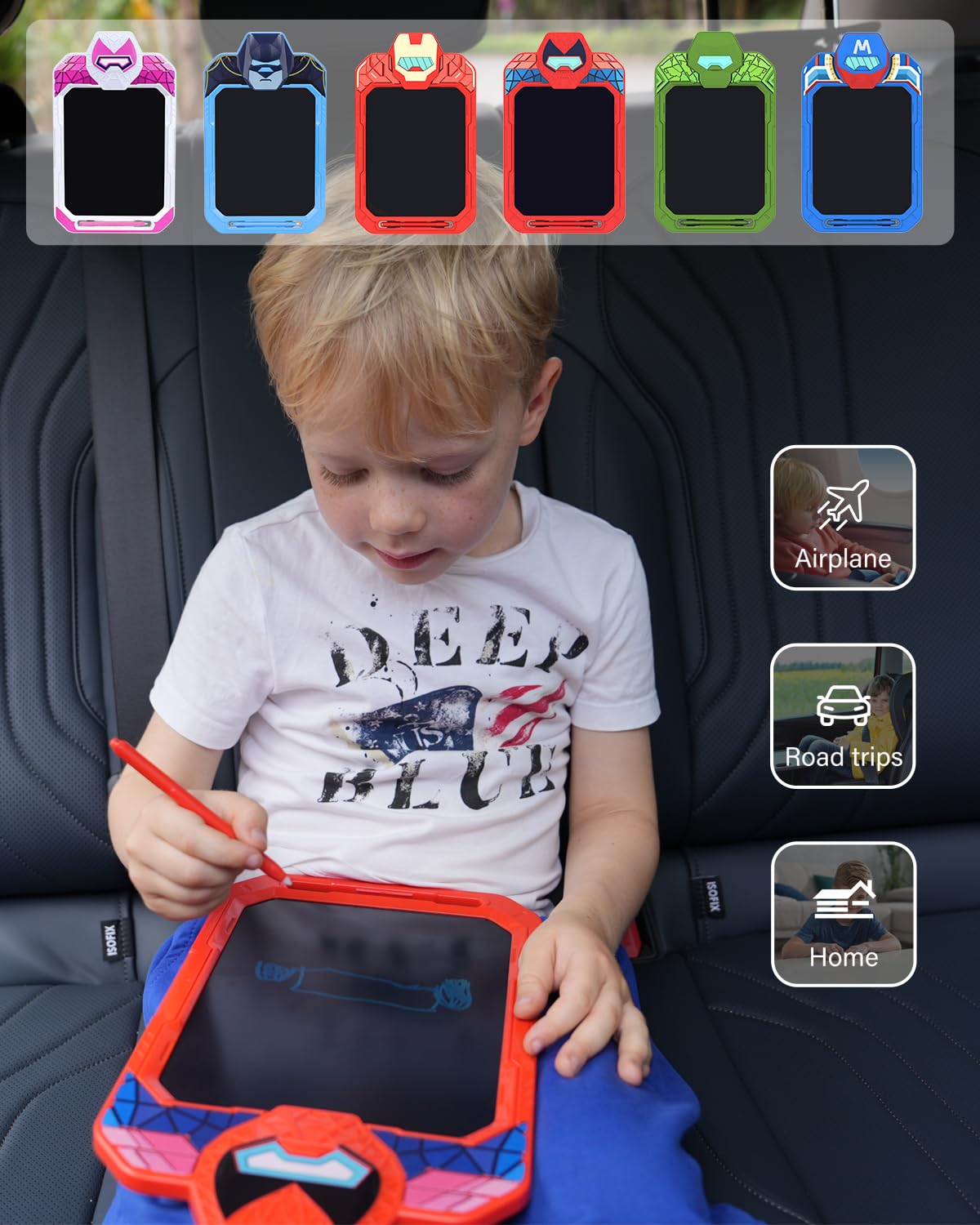 Fullware LCD Writing Tablet for Kids 10 Inch Spider Hero for Toddler 3 4 5 6 7 8 - Paint, Doodle Board, Drawing Pad - Travel Toys, Road Trip Car Activities, Birthday Christmas Gift Boys & Man