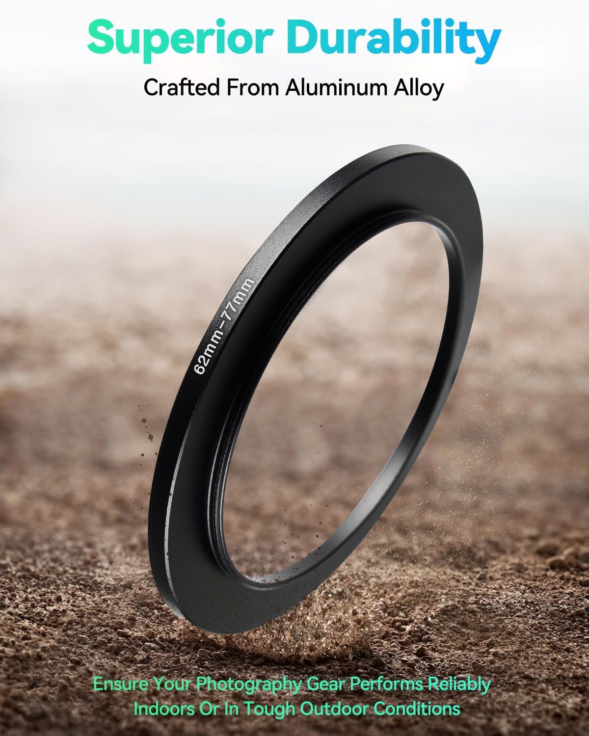 JOYTOLIN 52-62mm Metal Step-Up/Down Ring Adapter Compatible with Mirrorless Cameras DSLR Lens, UV CPL ND Filter Thread