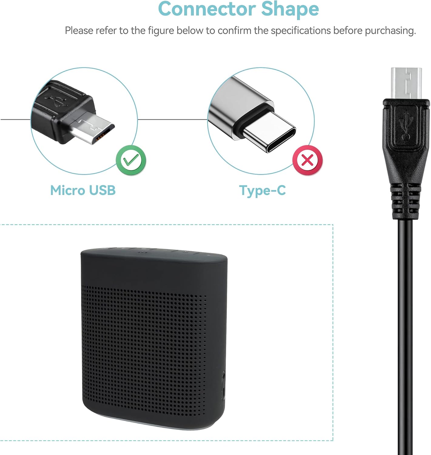 (6FT) iDM8 USB PC/DC Power Charger Cable Cord Lead for iHome Jambox Bluetooth Speaker