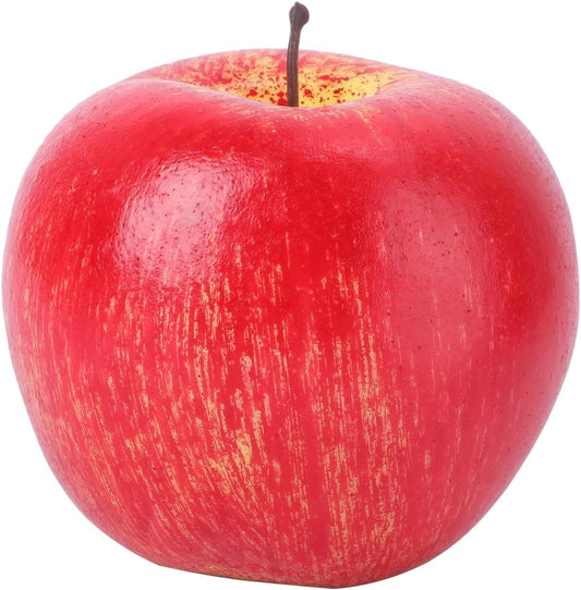 3.14 Inch UKCOCO Large Artificial Red Apple, Realistic Foam Fruit Model for Home Kitchen Decor, Lifelike Fake Apple